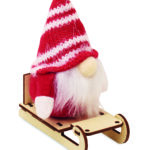 Gnome on wooden sleigh