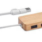 Bambuko USB 3 prievadų šakotuvas