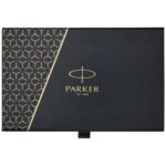 Parker IM achromatinis rutulinis ir rollerio rašiklio rinkinys su dovanų dėžute (juoda/mėlyna rašalas) - Image 3