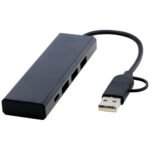 Rise RCS perdirbto aliuminio USB 2.0 šakotuvas