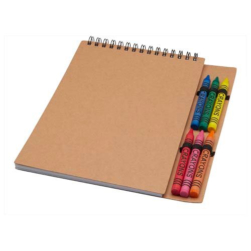 17598455435301 Doodle A5 spiralinis minkštos viršelių užrašų knygutė ir kreidelių rinkinys - Image 1