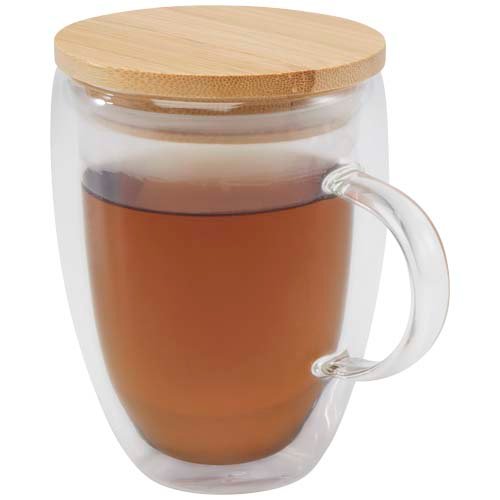 175984868972550 Leona 350 ml stiklinė su bambuko dangteliu - Image 1