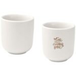 Male 90 ml keramikiniai espresso puodeliai su matinio paviršiaus apdaila - 2 vnt. rinkinys - Image 2