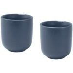 Male 90 ml keramikiniai espresso puodeliai su matinio paviršiaus apdaila - 2 vnt. rinkinys - Image 9