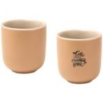 Male 90 ml keramikiniai espresso puodeliai su matinio paviršiaus apdaila - 2 vnt. rinkinys - Image 6