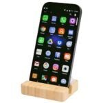Algol telefono stovas ir žaislas rankoms iš perdirbto plastiko su bambuko detalėmis