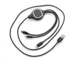 3 viename USB kabelis LUX